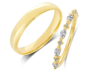 POročna prstana, rumeno zlato in Brilijanti, št. 437