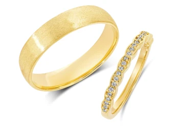 Poročna prstana iz rumenega zlata in z briljanti., št. 441